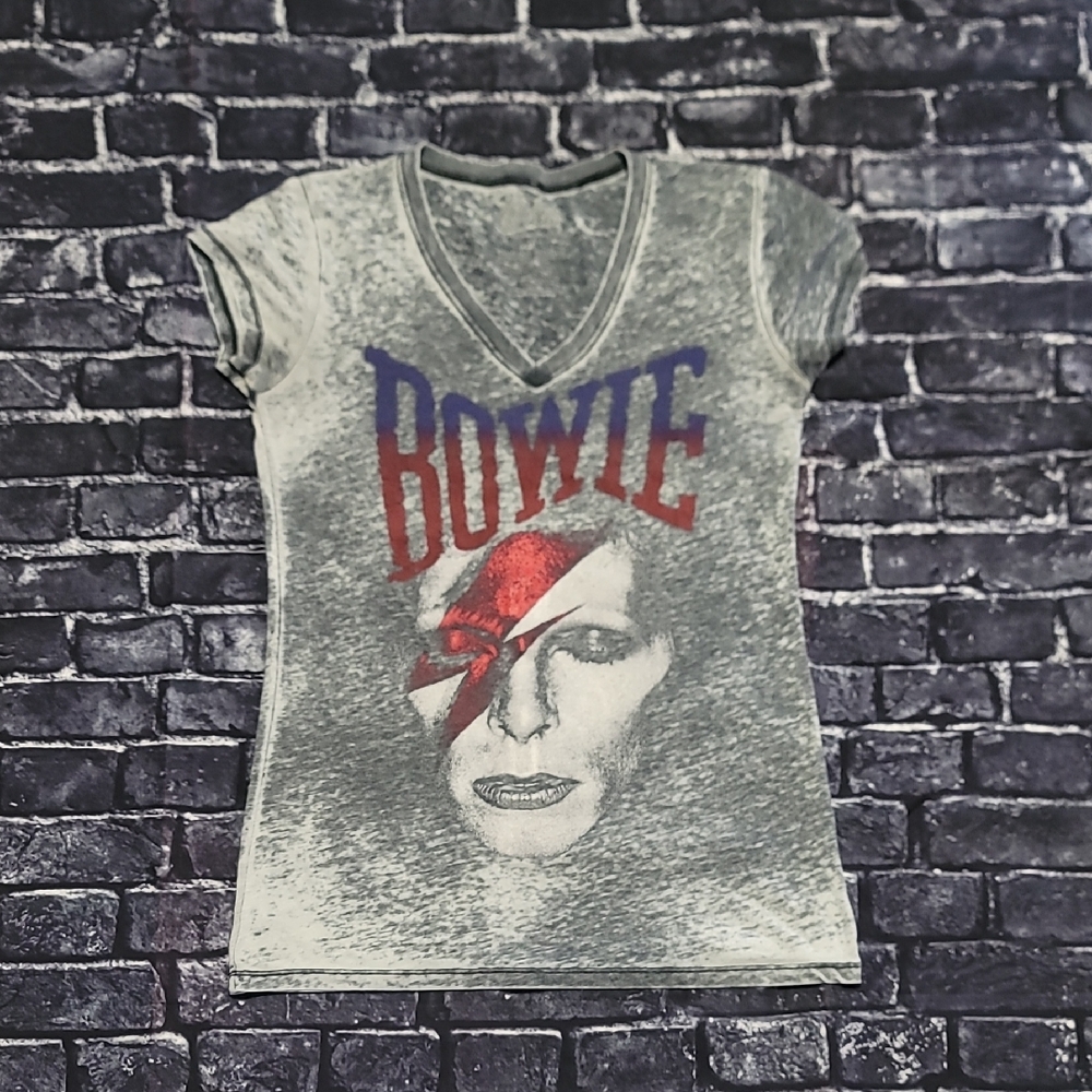 VINTAGE DAVID BOWIE ROCK N ROLL FACE SHIRT SIZE MEDIUM WOMENS